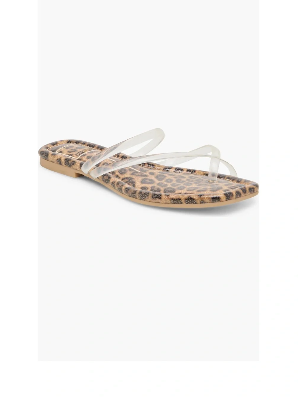 Dolce Vita Clear-Strap Leopard Slide Sandal - Tan/Black